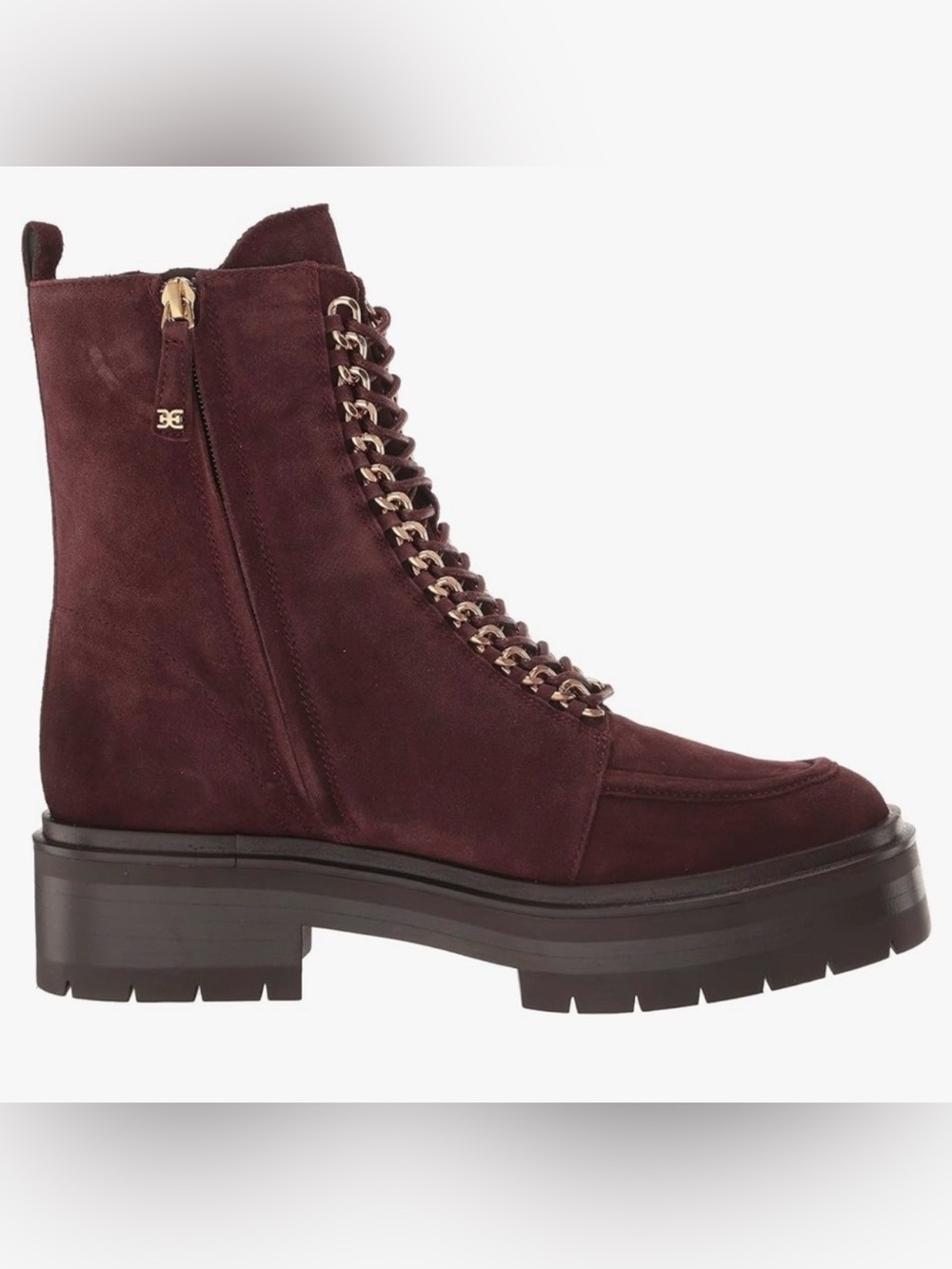 Sam Edelman Women's Lovrin Lace up Platform Combat Boot in Spiced Pecan color - Picture 2 of 10